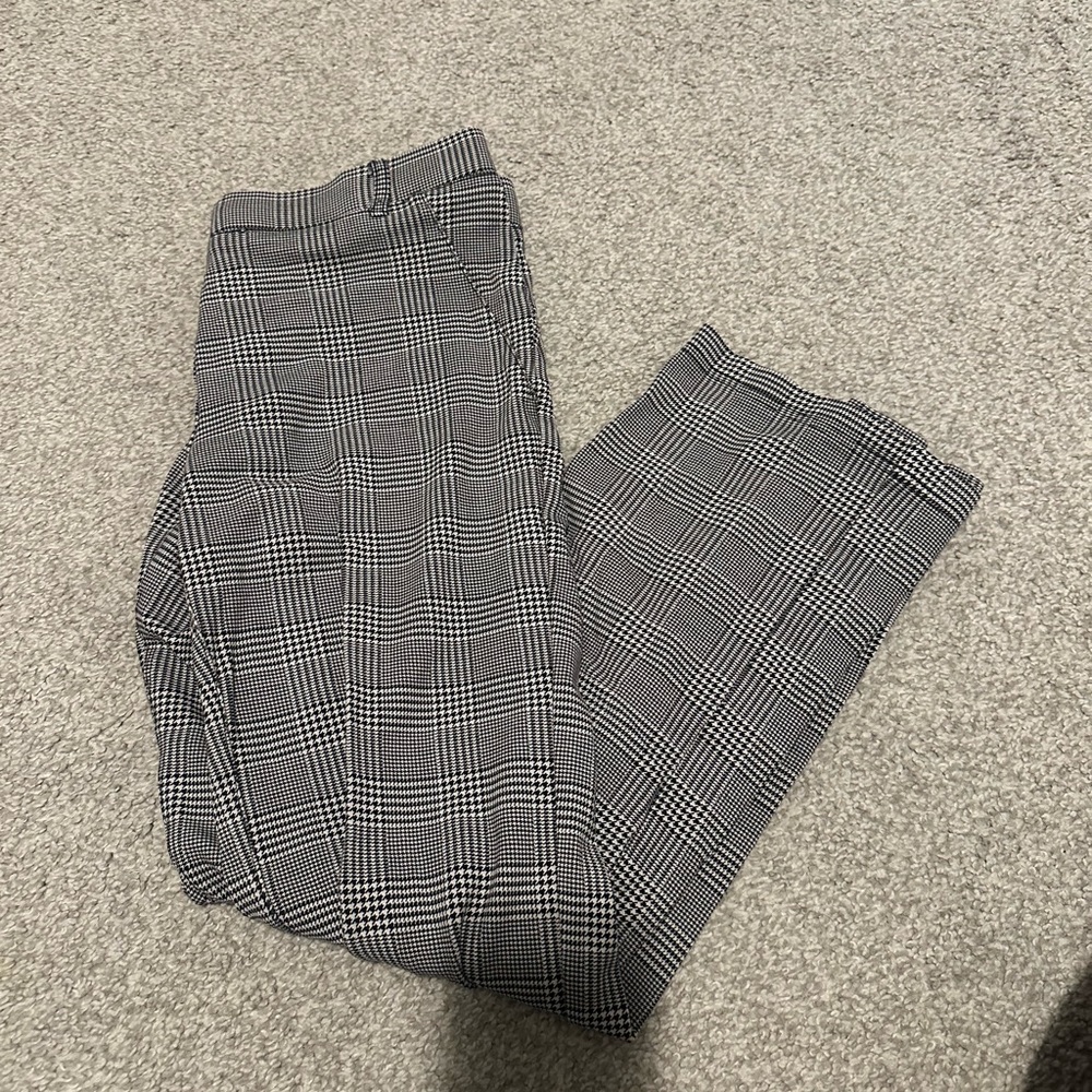 Betabrand Women's Black and White Checkered Skinny Pants